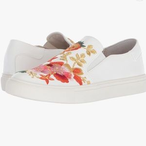 Nanette Lepore Women’s Whimsical embroidered white sneakers